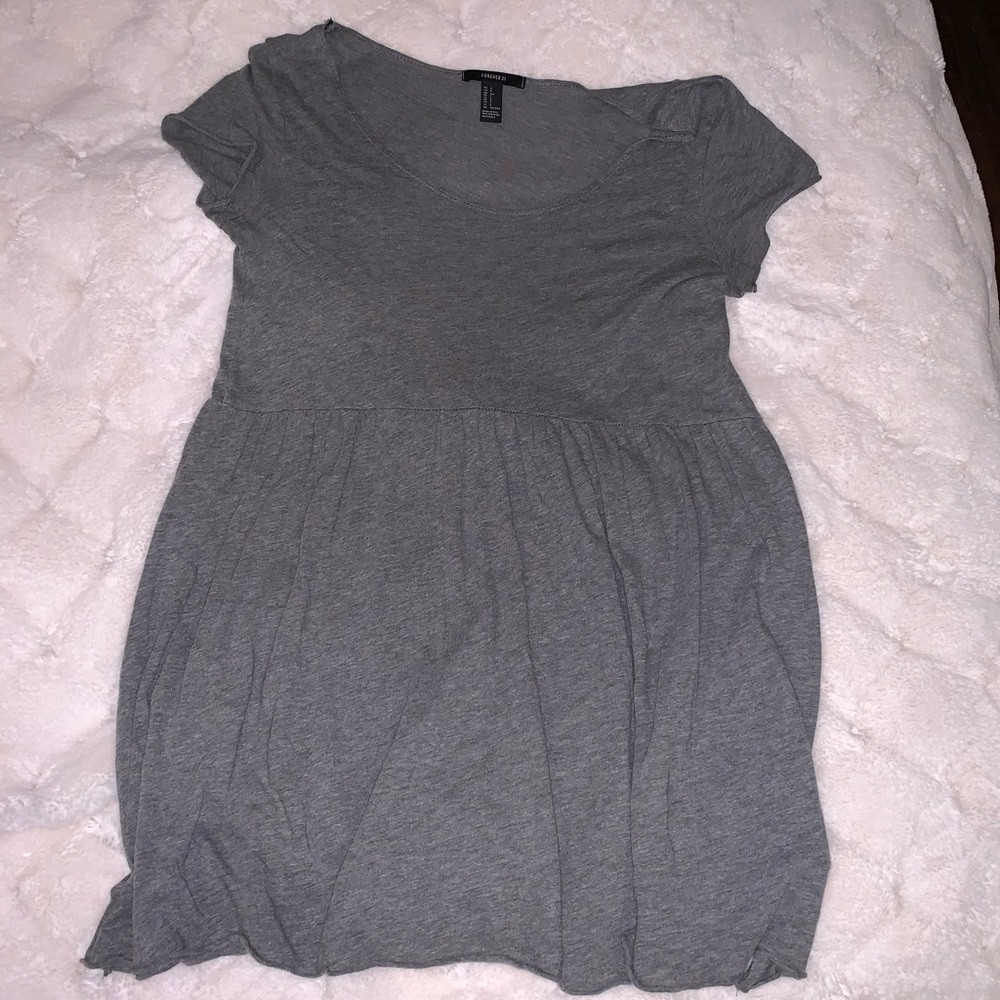 F21 basic grey cotton mini dress